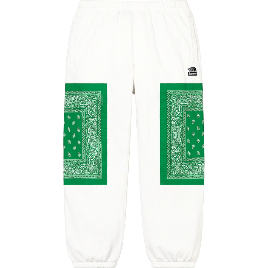 Details on Supreme The North Face Bandana Sweatpant White from spring summer
                                                    2022 (Price is $148)