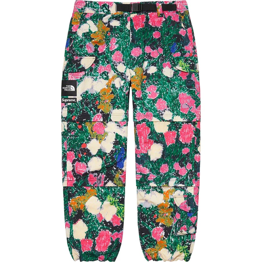 Details on Supreme The North Face Trekking Zip-Off Belted Pant Flowers from spring summer
                                                    2022 (Price is $198)