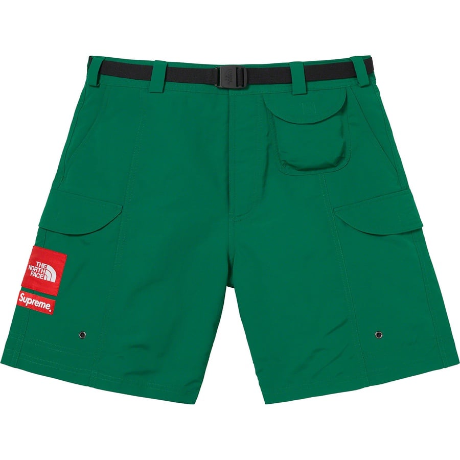 Details on Supreme The North Face Trekking Packable Belted Short Dark Green from spring summer 2022 (Price is $118)