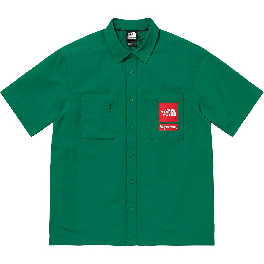 Details on Supreme The North Face Trekking S S Shirt Dark Green from spring summer 2022 (Price is $118)