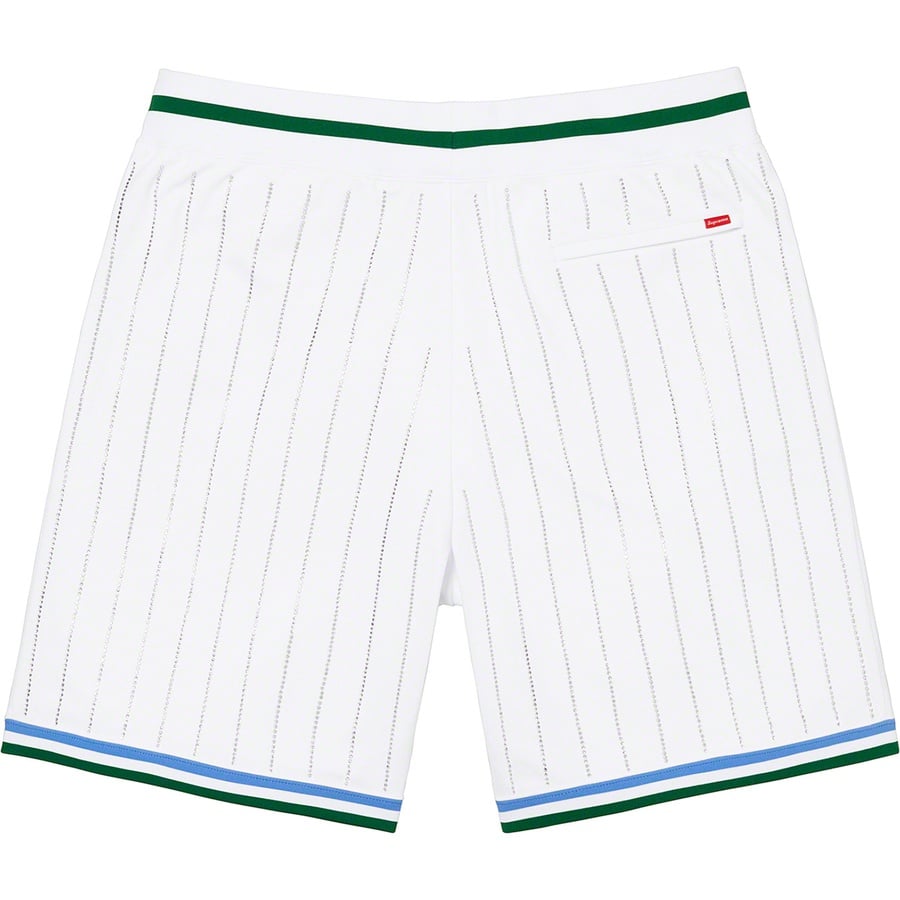 Details on Rhinestone Stripe Basketball Short White from spring summer 2022 (Price is $118)