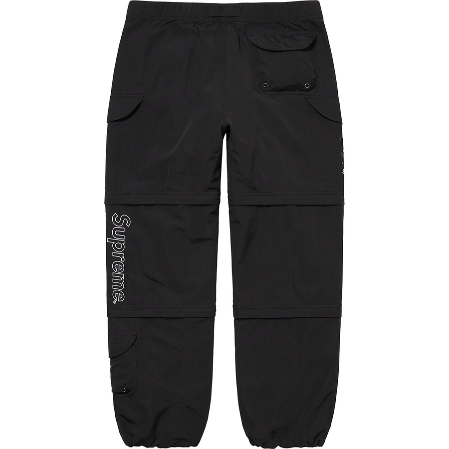Details on Supreme The North Face Trekking Zip-Off Belted Pant Black from spring summer 2022 (Price is $198)