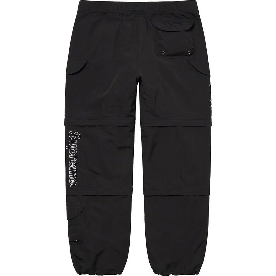 Details on Supreme The North Face Trekking Zip-Off Belted Pant Black from spring summer
                                                    2022 (Price is $198)