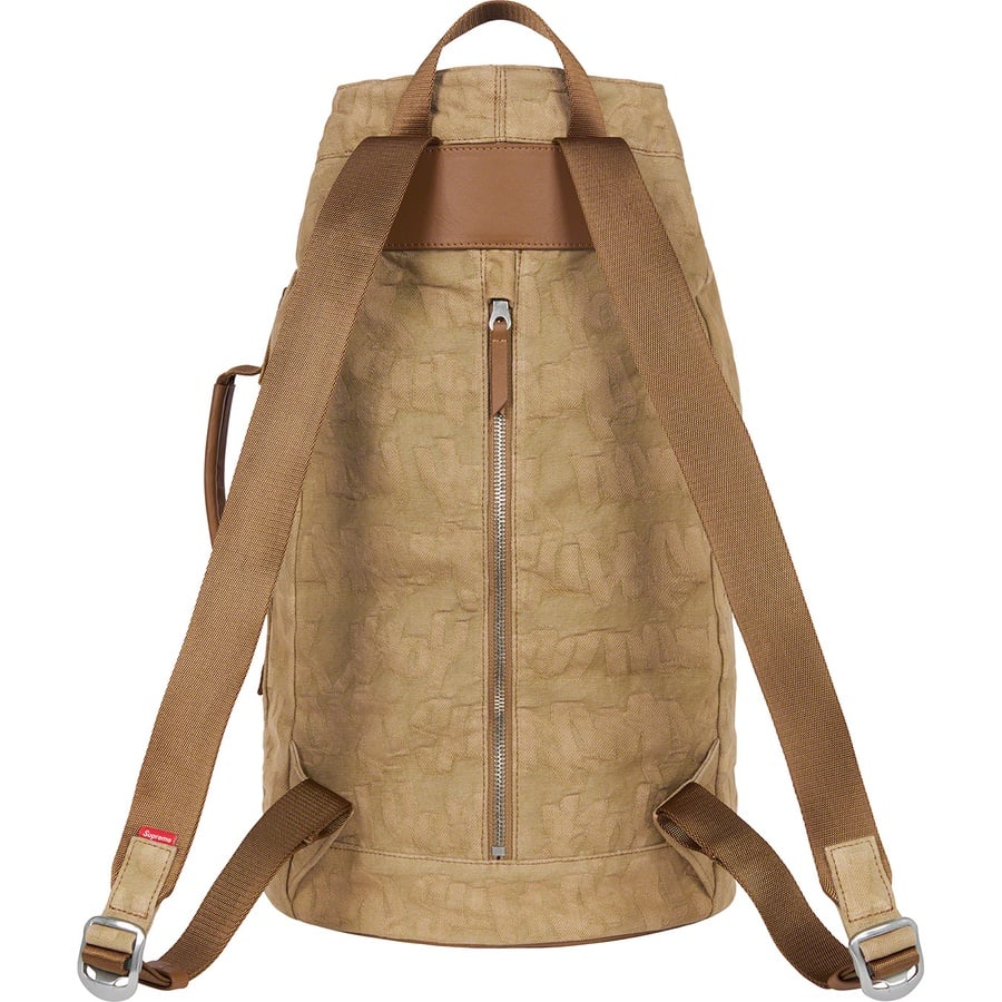 Details on Fat Tip Jacquard Denim Backpack Olive from spring summer
                                                    2022 (Price is $148)