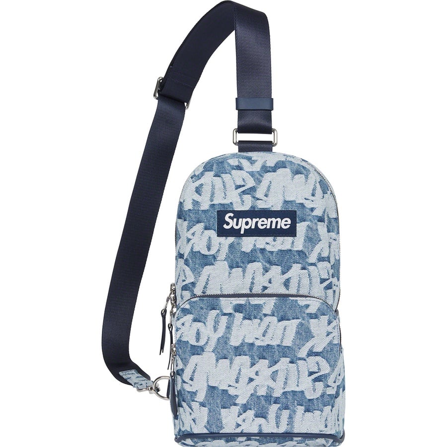 Details on Fat Tip Jacquard Denim Sling Bag Blue from spring summer
                                                    2022 (Price is $118)