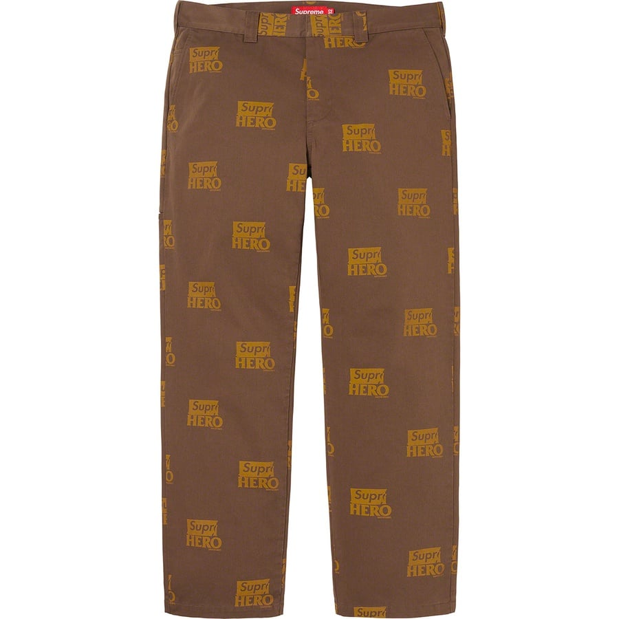 Details on Supreme ANTIHERO Work Pant Brown from spring summer
                                                    2022 (Price is $138)