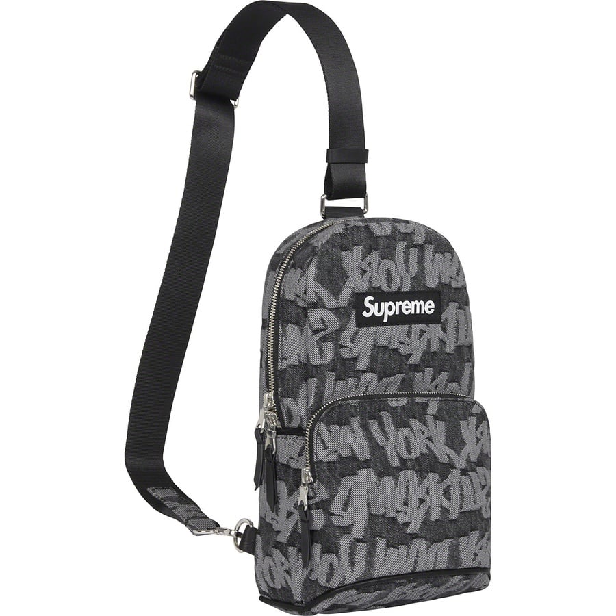 Details on Fat Tip Jacquard Denim Sling Bag Black from spring summer
                                                    2022 (Price is $118)