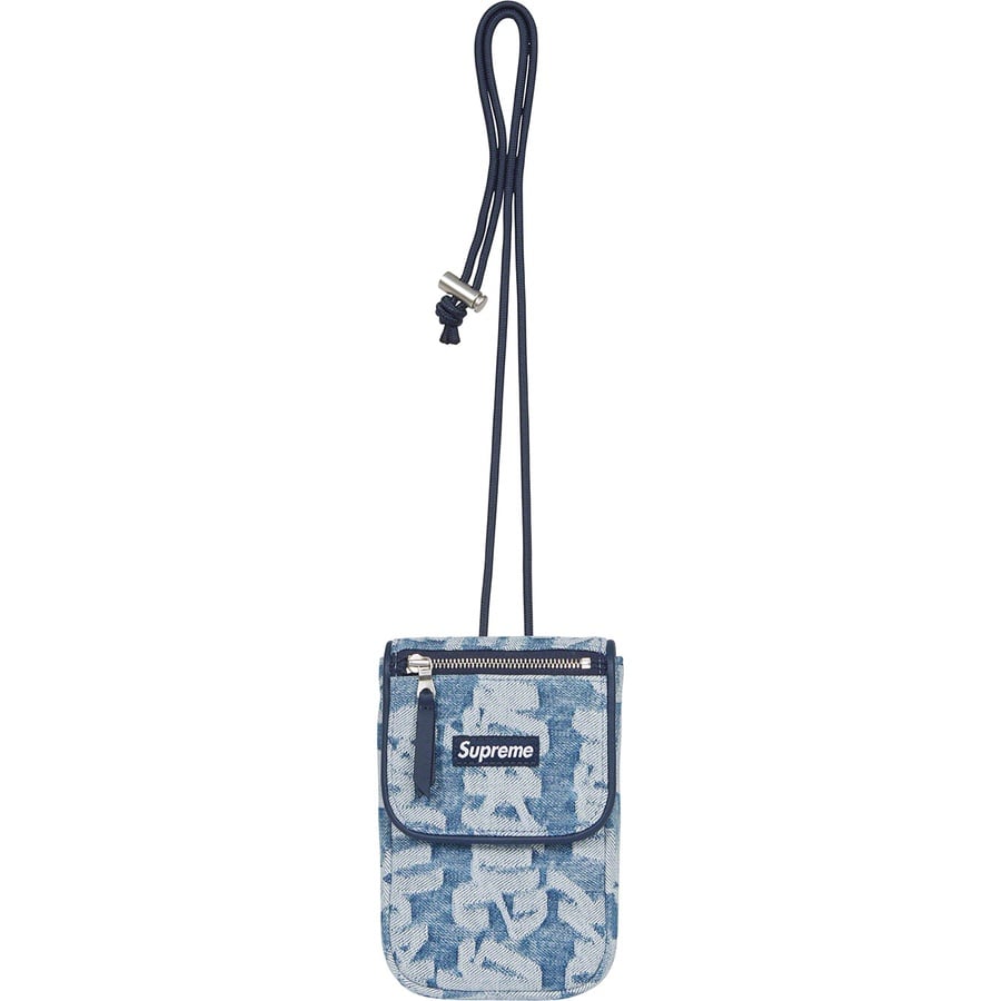 Supreme Fat Tip Jacquard Denim Neck Pouch (SS22) - Blue - $68