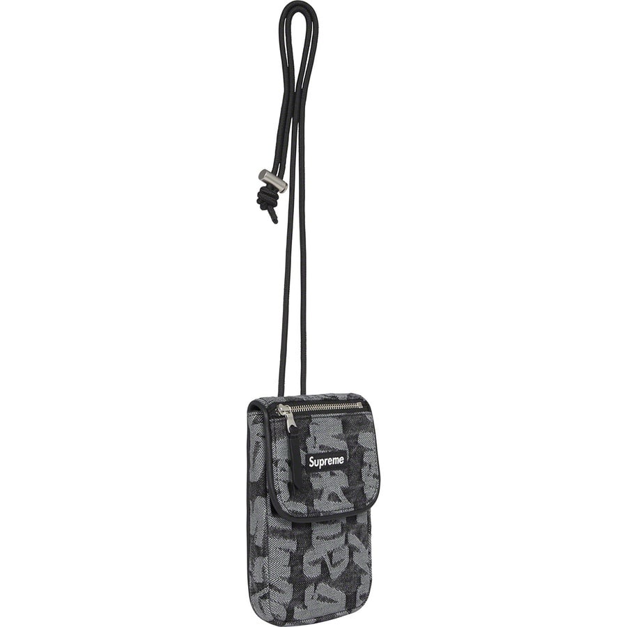 Details on Fat Tip Jacquard Denim Neck Pouch Black from spring summer
                                                    2022 (Price is $68)