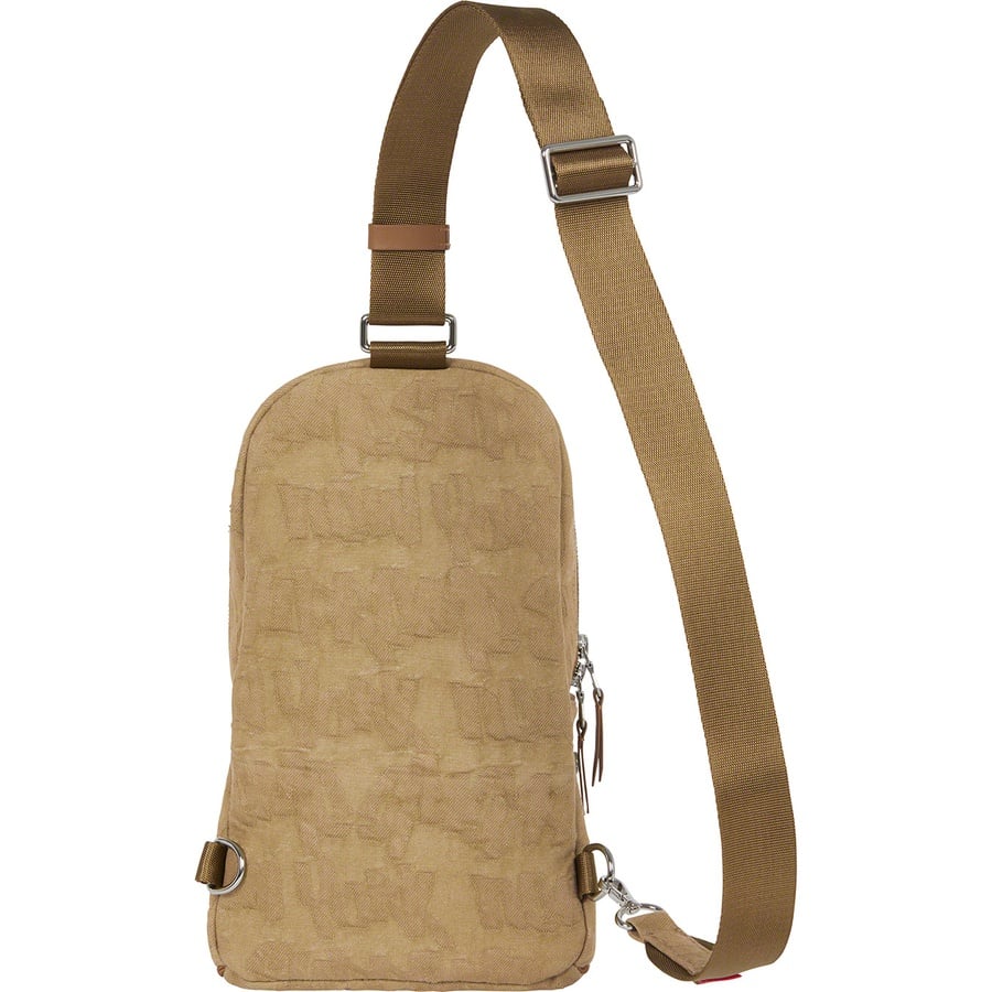 Supreme Fat Tip Jacquard Denim Sling Bag (SS22) - Olive - $118