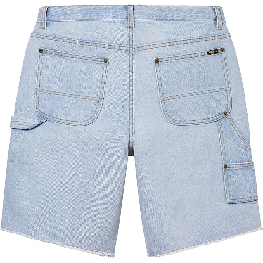 Details on Cutoff Double Knee Denim Painter Short Washed Blue from spring summer 2022 (Price is $128)