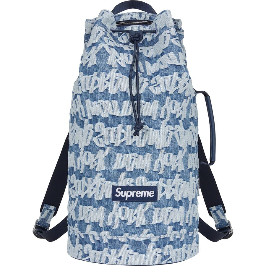 Details on Fat Tip Jacquard Denim Backpack Blue from spring summer
                                                    2022 (Price is $148)