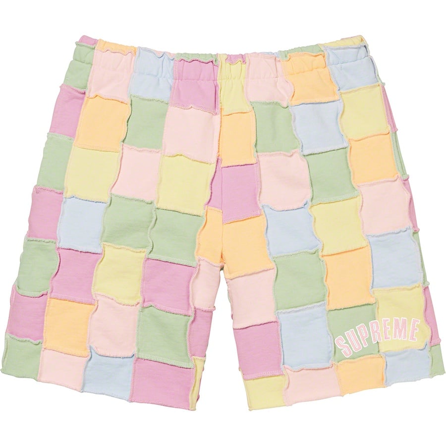 Details on Reverse Patchwork Sweatshort Multicolor from spring summer 2022 (Price is $128)