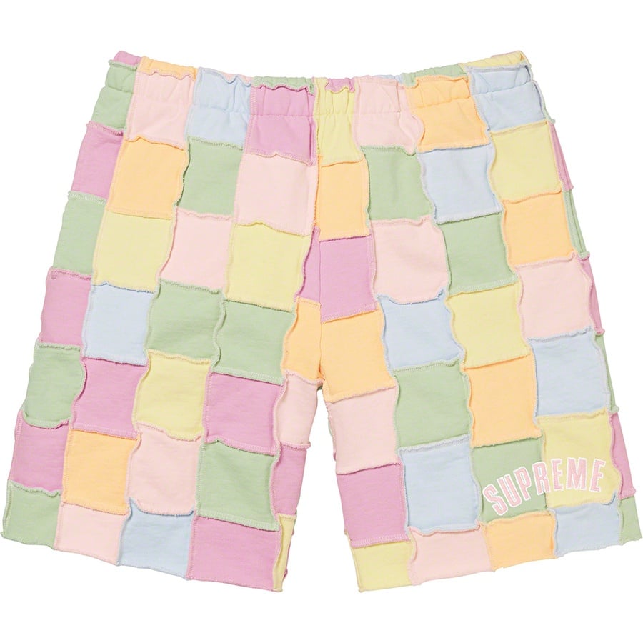 Details on Reverse Patchwork Sweatshort Multicolor from spring summer
                                                    2022 (Price is $128)