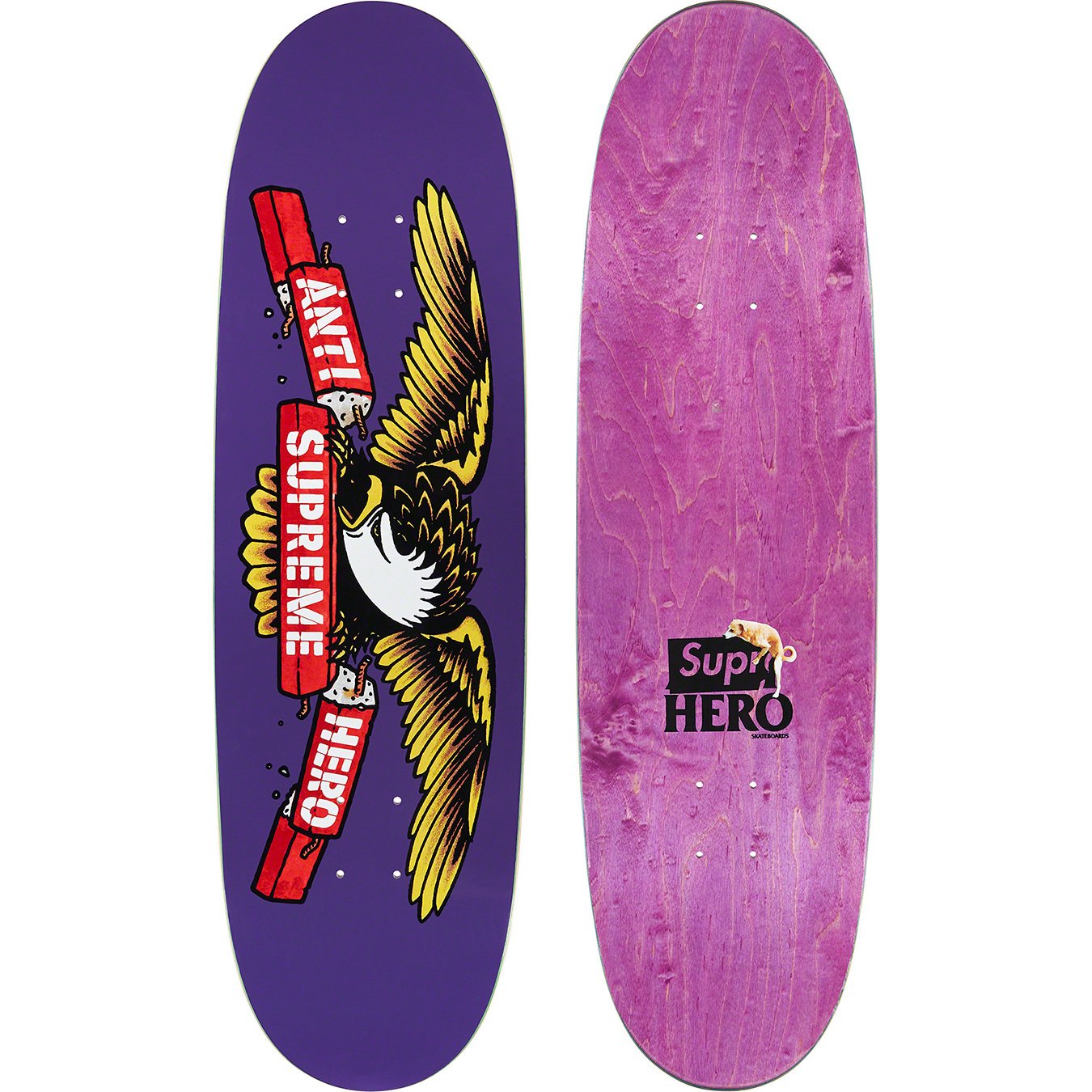 Supreme ANTIHERO Skateboard Multi Pink