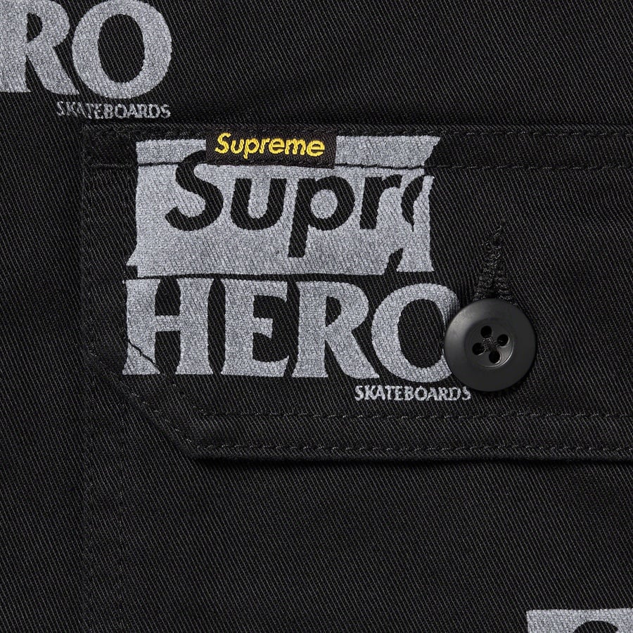 Details on Supreme ANTIHERO Work Jacket Black from spring summer
                                                    2022 (Price is $188)