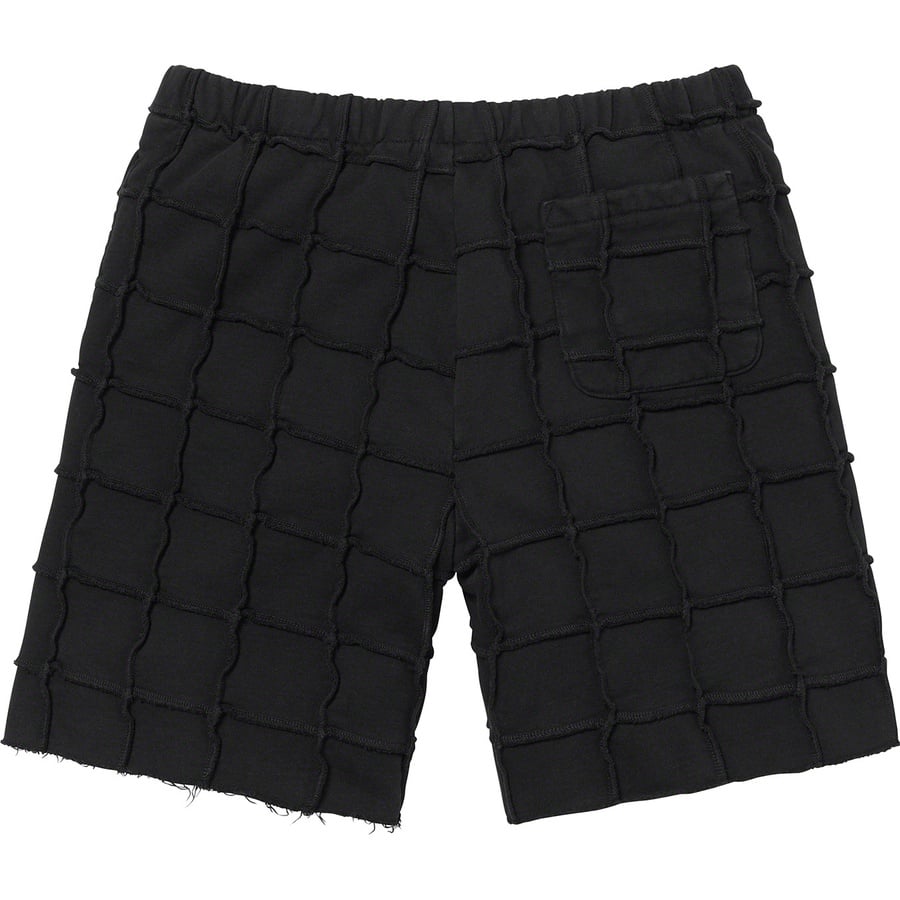 Details on Reverse Patchwork Sweatshort Black from spring summer
                                                    2022 (Price is $128)