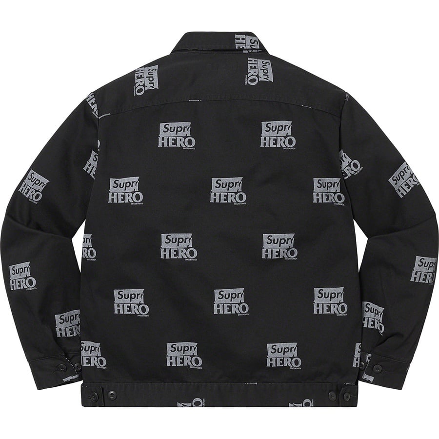 Details on Supreme ANTIHERO Work Jacket Black from spring summer 2022 (Price is $188)
