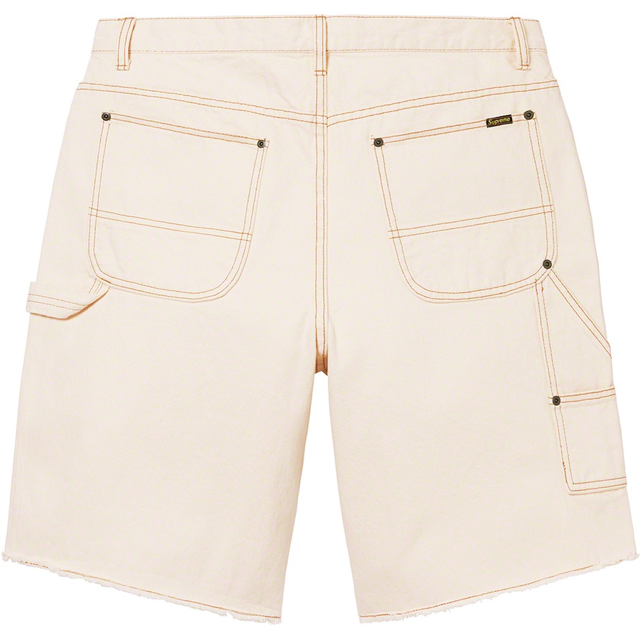 Details on Cutoff Double Knee Denim Painter Short Natural from spring summer
                                                    2022 (Price is $128)