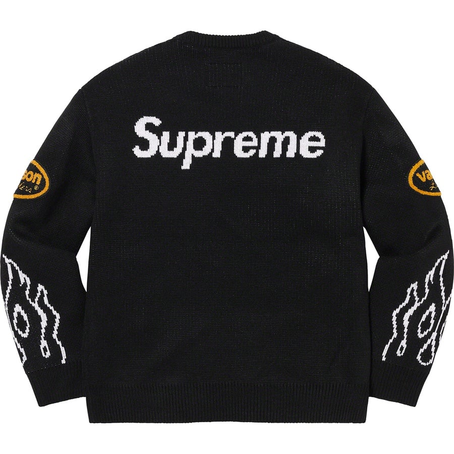 Details on Supreme Vanson Leathers Sweater Black from spring summer
                                                    2022 (Price is $198)