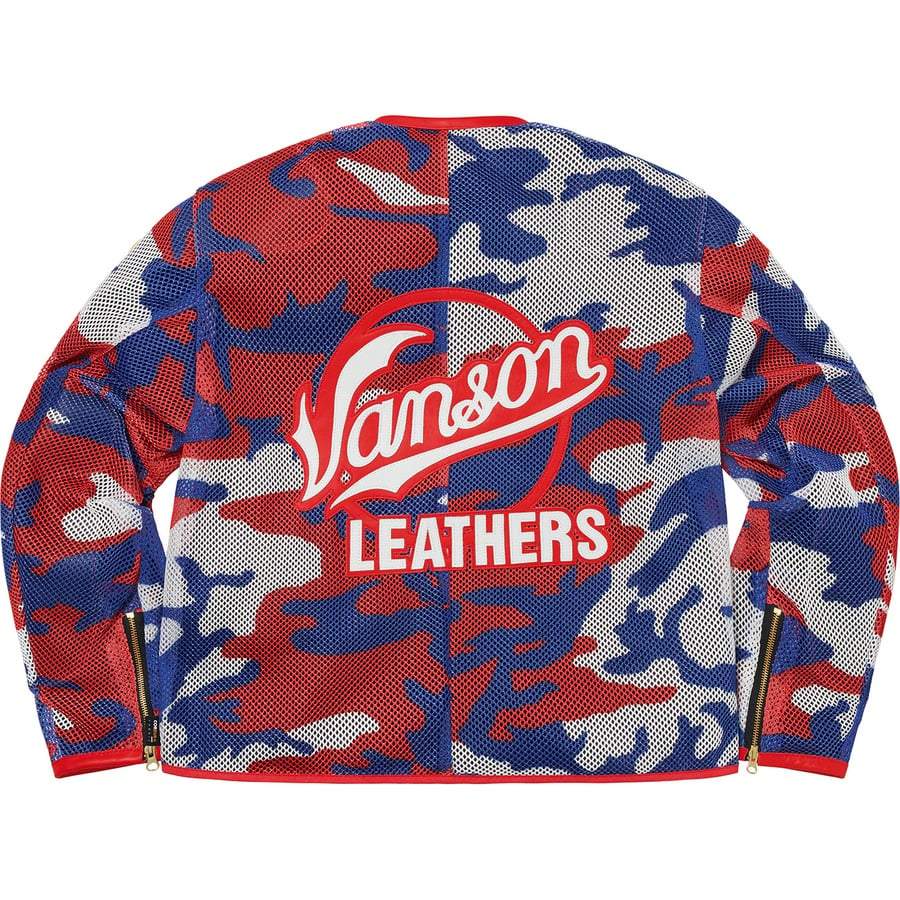 Details on Supreme Vanson Leathers Cordura Mesh Jacket Red Camo from spring summer 2022 (Price is $898)