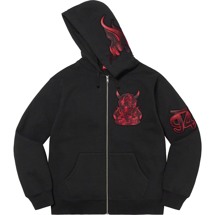 Details on Demon Zip Up Hooded Sweatshirt Black from spring summer
                                                    2022 (Price is $178)