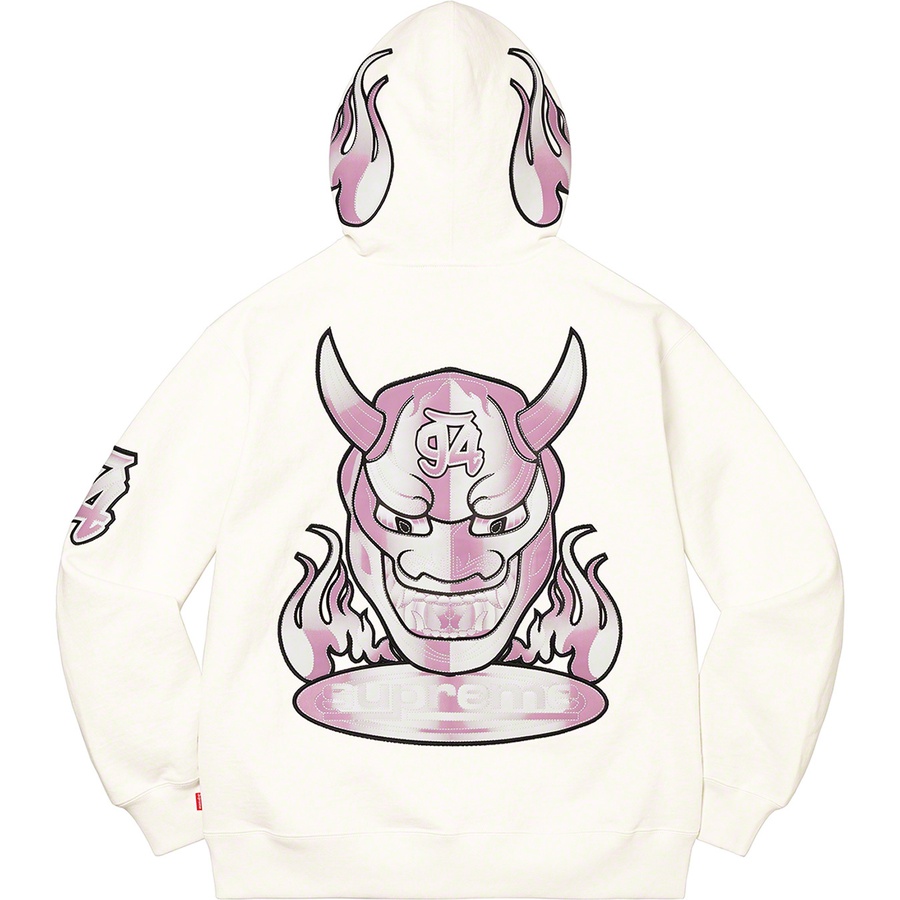 Details on Demon Zip Up Hooded Sweatshirt White from spring summer
                                                    2022 (Price is $178)