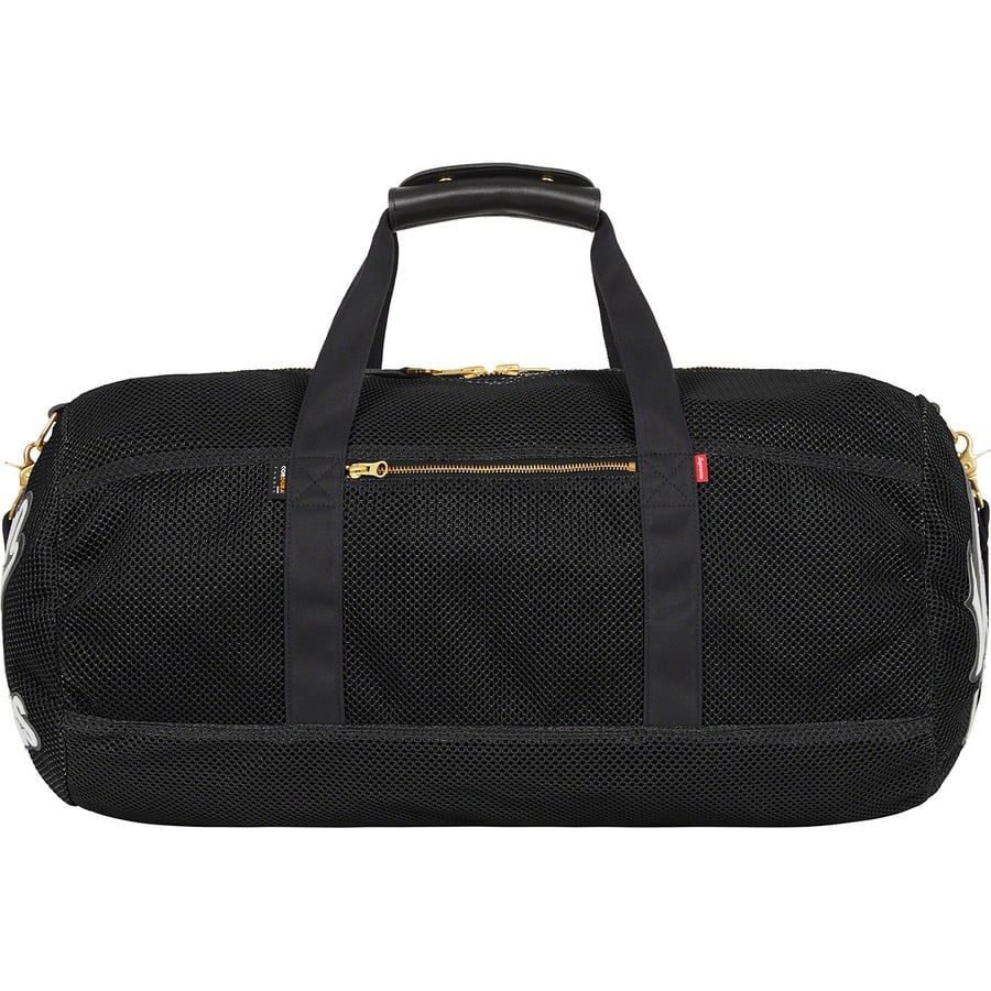 Details on Supreme Vanson Leathers Cordura Mesh Duffle Bag Black from spring summer 2022 (Price is $548)