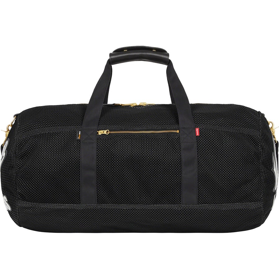 Details on Supreme Vanson Leathers Cordura Mesh Duffle Bag Black from spring summer
                                                    2022 (Price is $548)