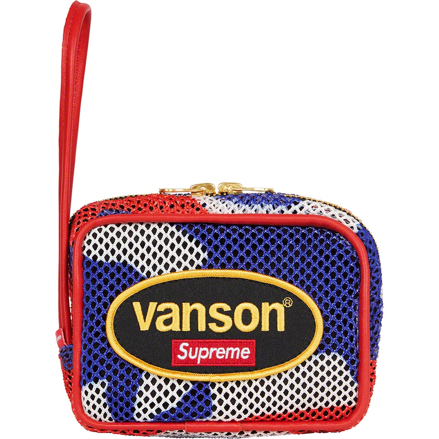 Details on Supreme Vanson Leathers Cordura Mesh Wrist Bag Red Camo from spring summer
                                                    2022 (Price is $128)