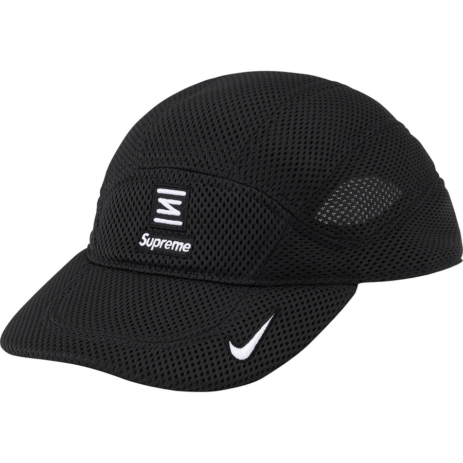Details on Supreme Nike Shox Running Hat Black from spring summer 2022 (Price is $48)