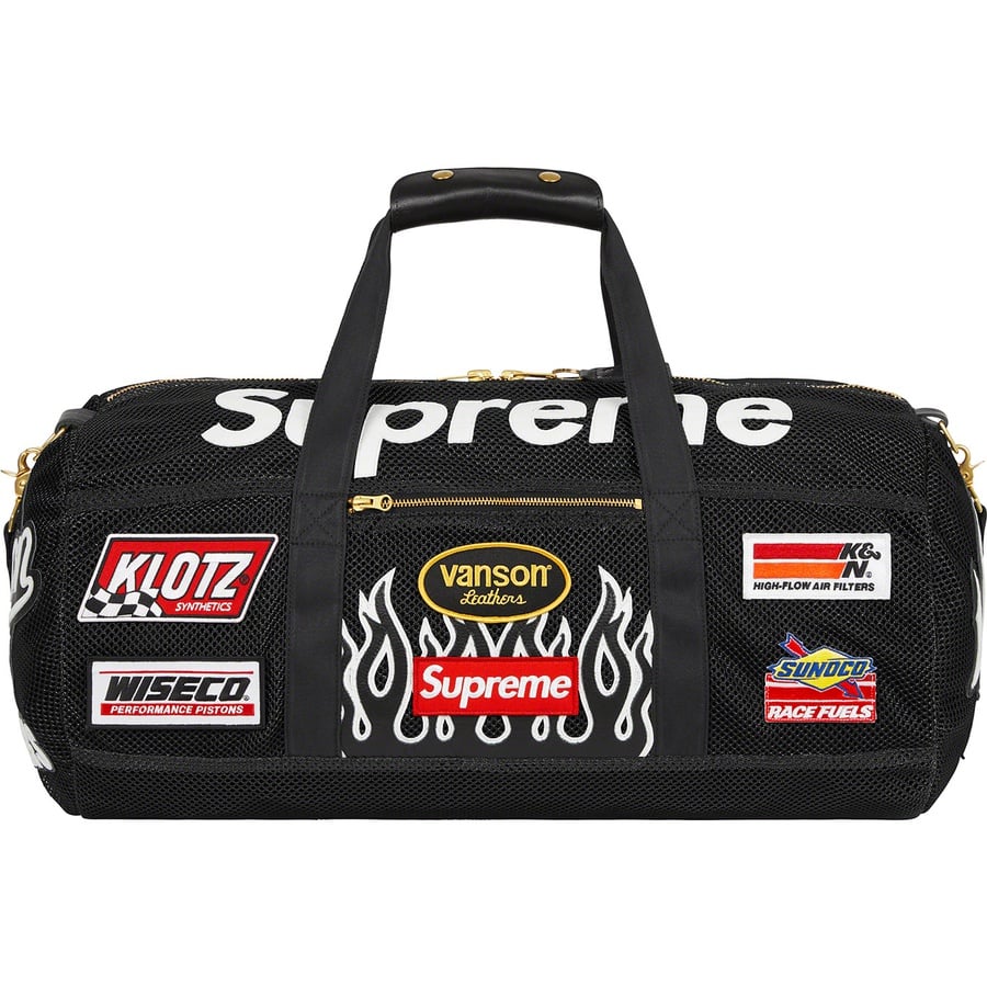 Details on Supreme Vanson Leathers Cordura Mesh Duffle Bag Black from spring summer
                                                    2022 (Price is $548)