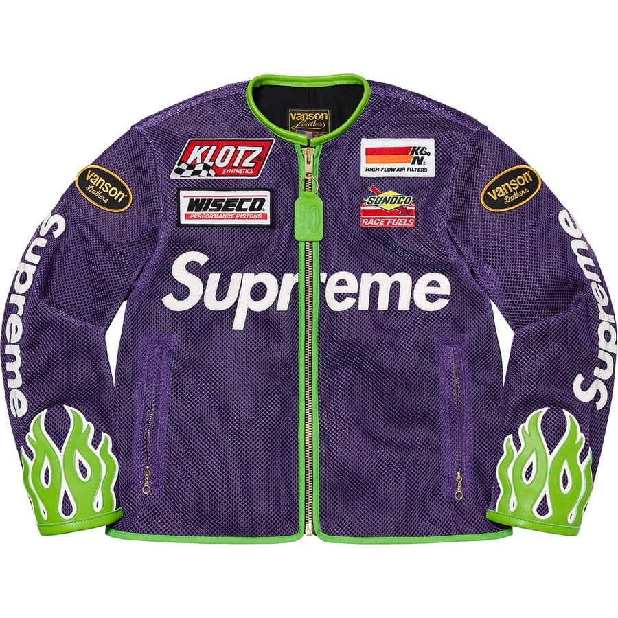 Details on Supreme Vanson Leathers Cordura Mesh Jacket Purple from spring summer
                                                    2022 (Price is $898)