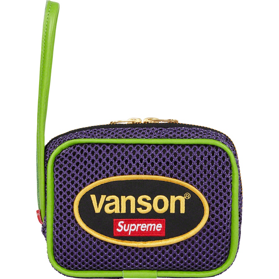 Details on Supreme Vanson Leathers Cordura Mesh Wrist Bag Purple from spring summer 2022 (Price is $128)