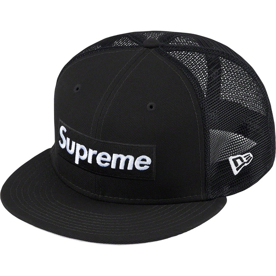 Details on Box Logo Mesh Back New Era Black from spring summer 2022 (Price is $48)