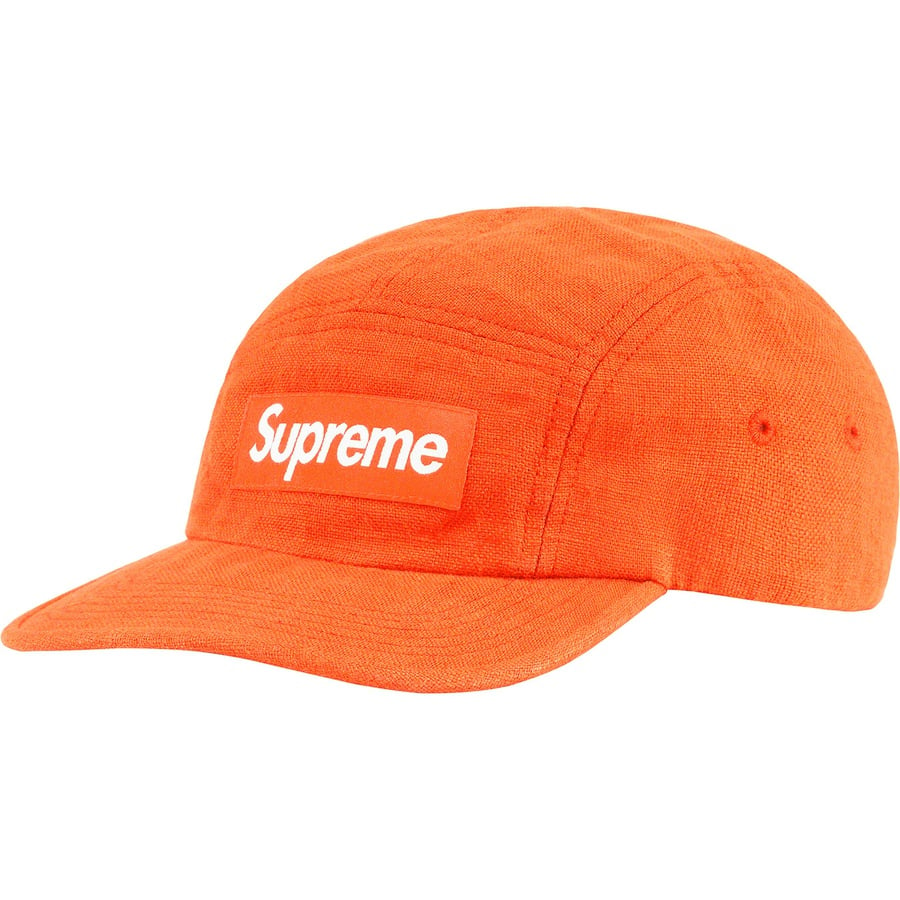 Details on Linen Fitted Camp Cap Neon Orange from spring summer
                                                    2022 (Price is $54)