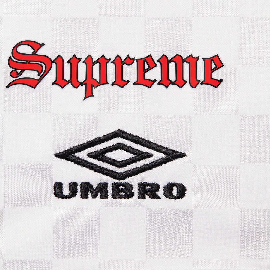 Details on Supreme Umbro Soccer Short White from spring summer 2022 (Price is $110)
