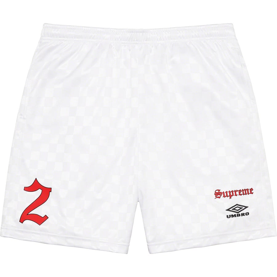 Details on Supreme Umbro Soccer Short White from spring summer
                                                    2022 (Price is $110)
