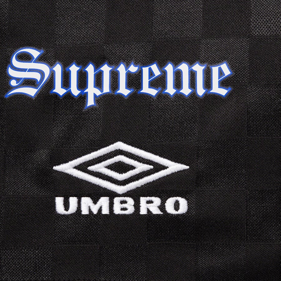 Details on Supreme Umbro Soccer Short Black from spring summer 2022 (Price is $110)
