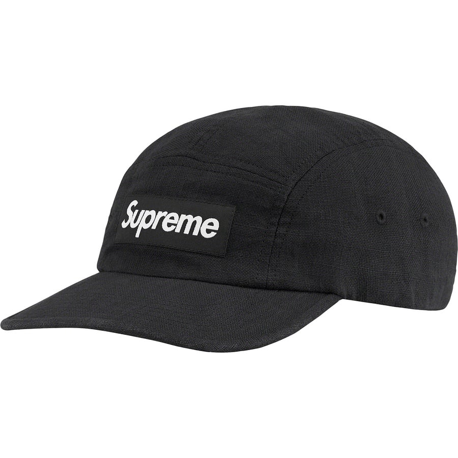 Details on Linen Fitted Camp Cap Black from spring summer
                                                    2022 (Price is $54)