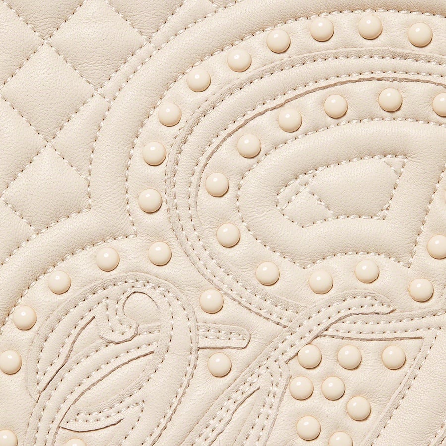 Details on Studded Quilted Leather Jacket White from fall winter
                                                    2022 (Price is $1198)