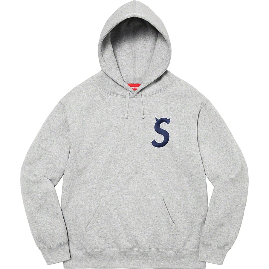 Details on S Logo Hooded Sweatshirt Heather Grey from fall winter
                                                    2022 (Price is $158)