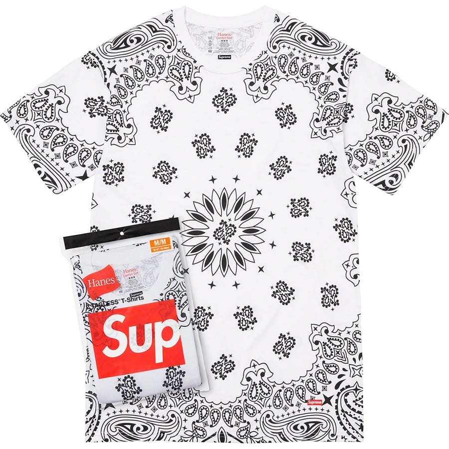Supreme Supreme Hanes Bandana Tagless Tees (2 Pack) (FW22) - White - $34