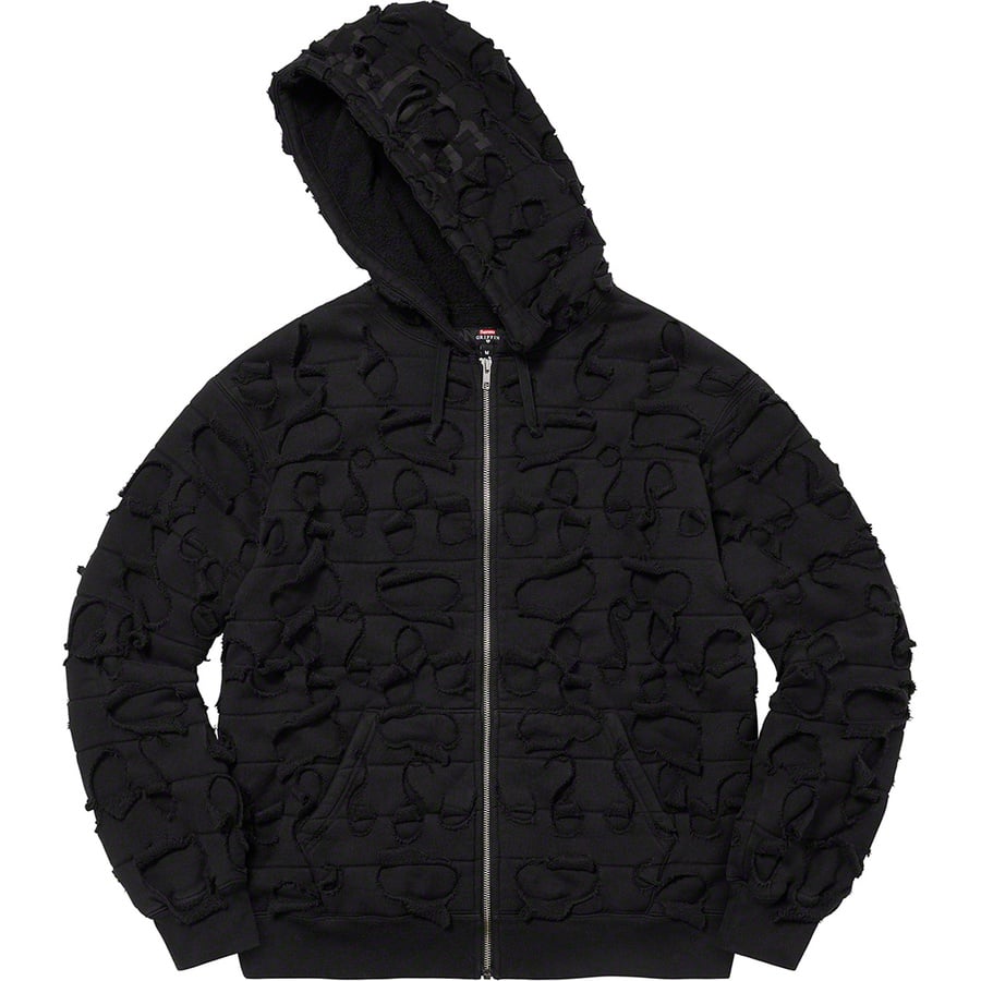 Details on Supreme Griffin Zip Up Hooded Sweatshirt Black from fall winter 2022 (Price is $238)