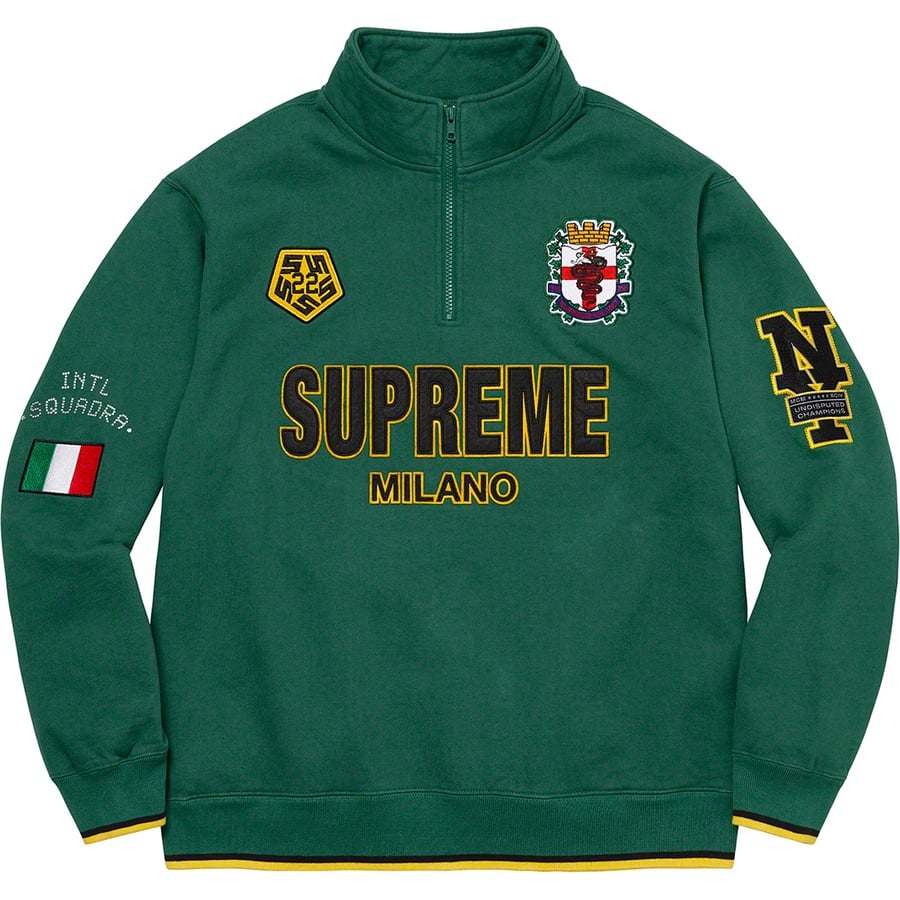 Details on Milano Half Zip Pullover Dark Green from fall winter
                                                    2022 (Price is $168)
