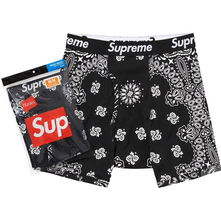 Details on Supreme Hanes Bandana Boxer Briefs (2 Pack) Black from fall winter
                                                    2022 (Price is $32)