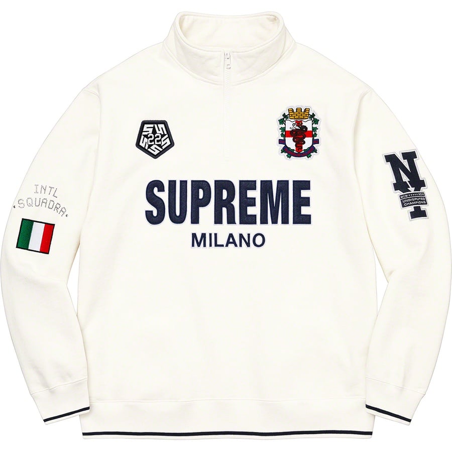 Details on Milano Half Zip Pullover White from fall winter 2022 (Price is $168)