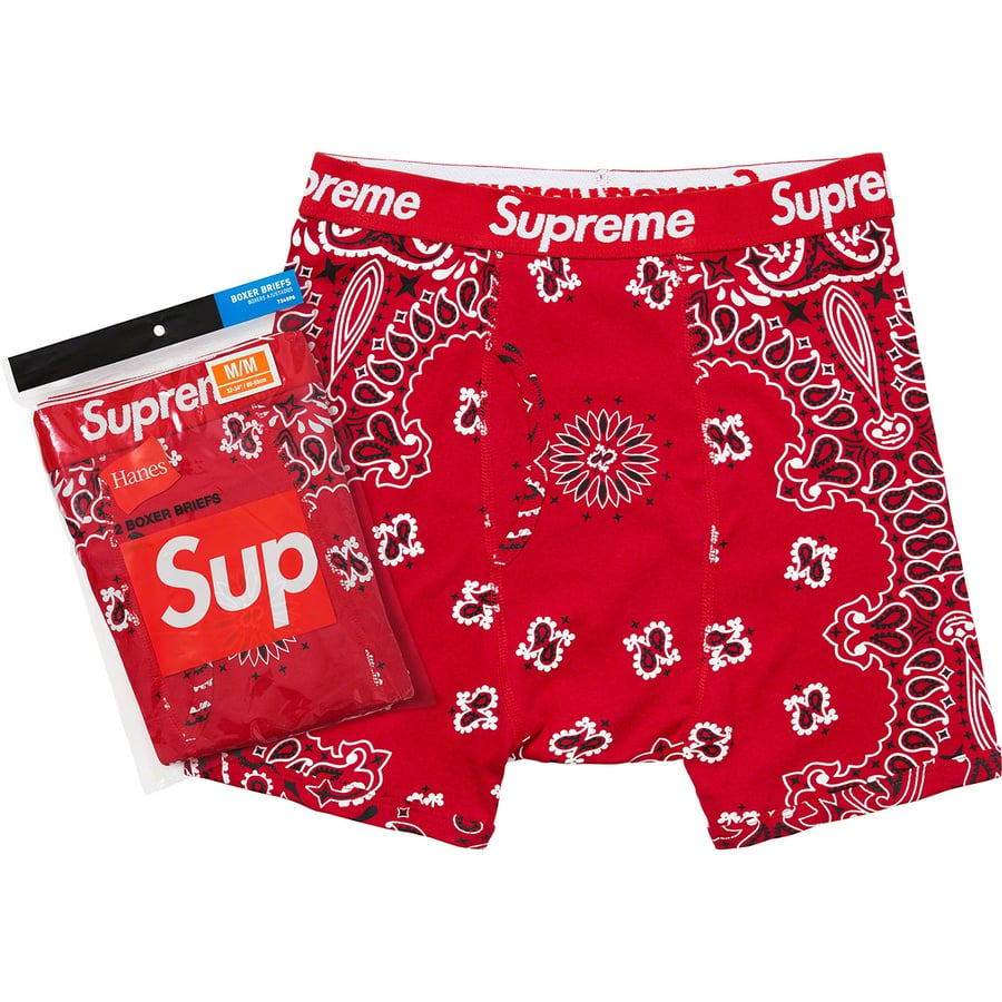 Details on Supreme Hanes Bandana Boxer Briefs (2 Pack) Red from fall winter
                                                    2022 (Price is $32)