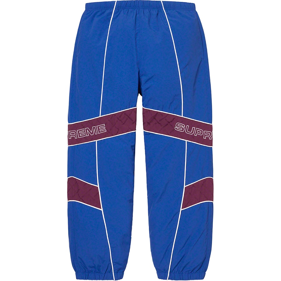 Details on Jacquard Panel Track Pant Royal from fall winter
                                                    2022 (Price is $138)