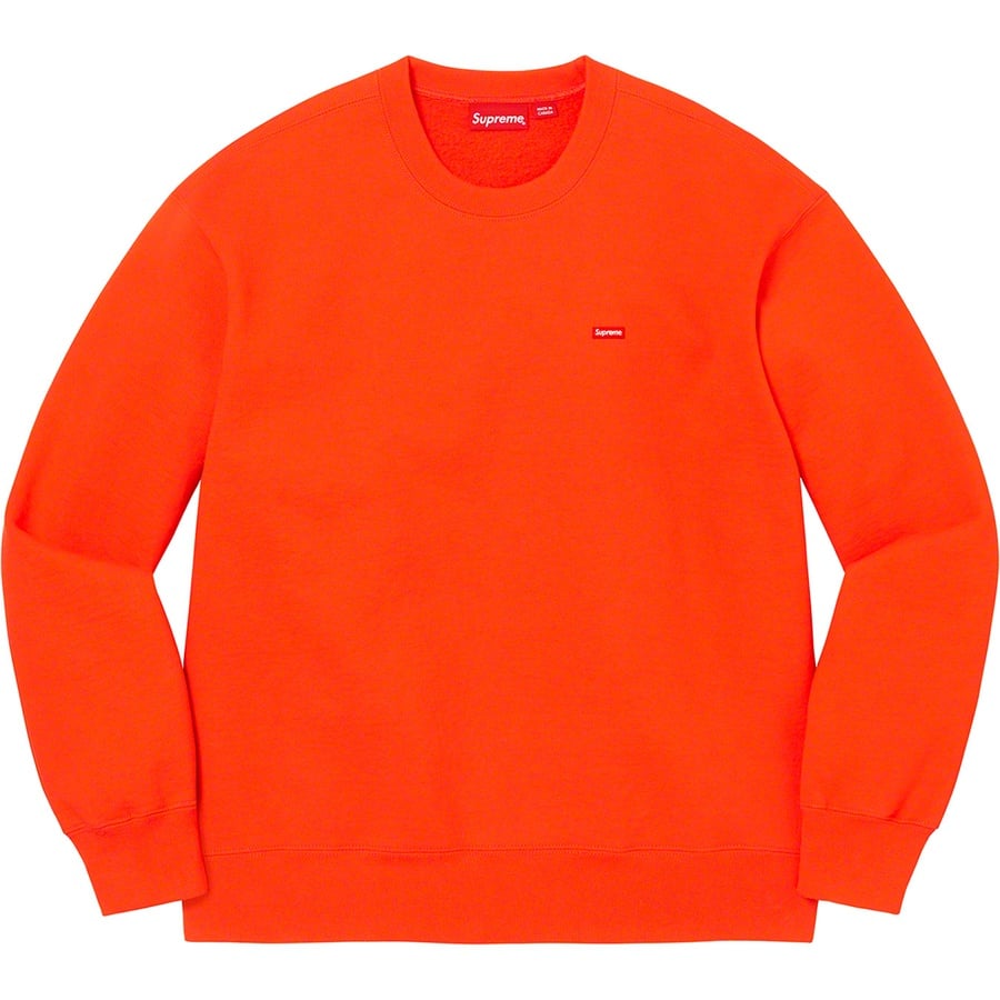 Details on Small Box Crewneck Bright Orange from fall winter 2022 (Price is $138)
